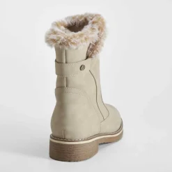 Hot Botín crepe hebillas beige Mujer Botines Planos