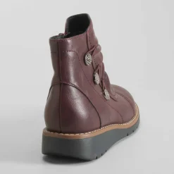 Best Botín cuña triple adorno rojo Mujer Botines Tacón