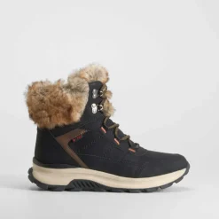 Botín cuello pelo negro Mujer Botines Planos