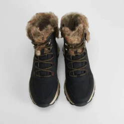 Botín cuello pelo negro Mujer Botines Planos