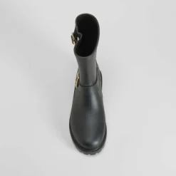 Outlet Botín de agua hebillas negro PICCOLA PIU Mujer Botas De Agua