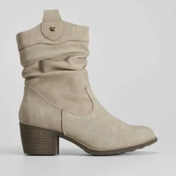 Sale Botín de tacón campero crudo Mujer Botines Tacón