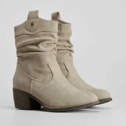 Sale Botín de tacón campero crudo Mujer Botines Tacón