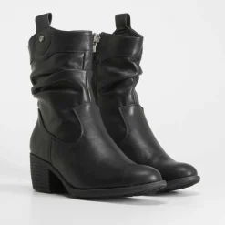 Best Botín de tacón campero negro Mujer Botines Tacón