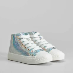 New Botín deportivo iridiscente plata OH GIRL Zapatillas Altas