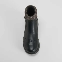 Clearance Botín doble cremallera Soft Insock negro Mujer Botines Planos