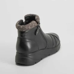 Clearance Botín doble cremallera Soft Insock negro Mujer Botines Planos