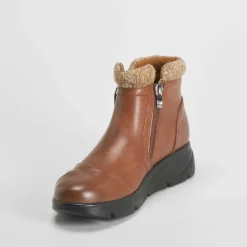New Botín doble cremallera Soft Insock marrón Mujer Botines Planos