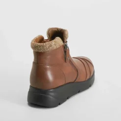 New Botín doble cremallera Soft Insock marrón Mujer Botines Planos