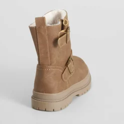 New Botín doble hebilla pelo juvenil marrón OH GIRL Botines