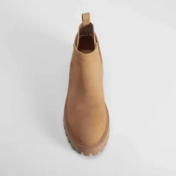Outlet Botín elástico piso dentado camel Mujer Botines Planos