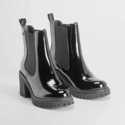 Discount Botín elástico tacón negro Mujer Botines Tacón