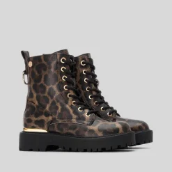 Sale Botín militar animal print negro Botines