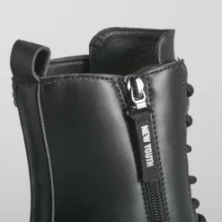 Best Botín militar con cordón negro Mujer Botines Planos|Botines Tacón