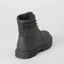 Botín militar engomado negro Botines