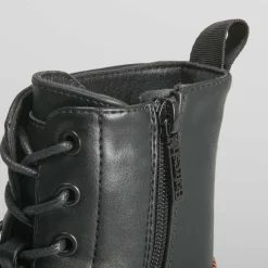 Best Botín militar negro polipiel Mujer Botines Tacón