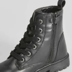 Hot Botín militar plano negro OH GIRL Botines