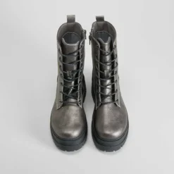 Clearance Botín militar plata Mujer Botines Planos