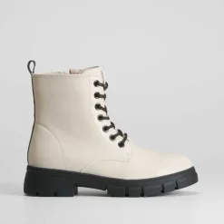 Hot Botín militar tirador blanco OH GIRL Botines