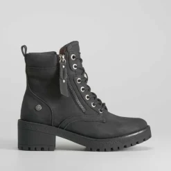 Botín montaña negro Mujer Botas Planas