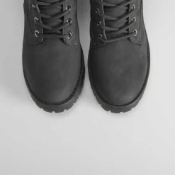 Botín montaña negro Mujer Botas Planas