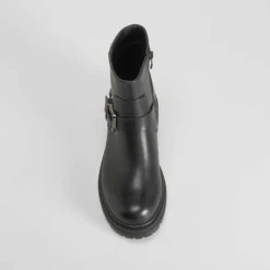 Best Botín motero tacón hebillas negro PICCOLA PIU Mujer Botines Tacón