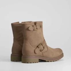 Sale Botín motorista beige Mujer Botas Planas