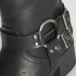 Online Botín motorista caña ancha Mujer Botines Tacón