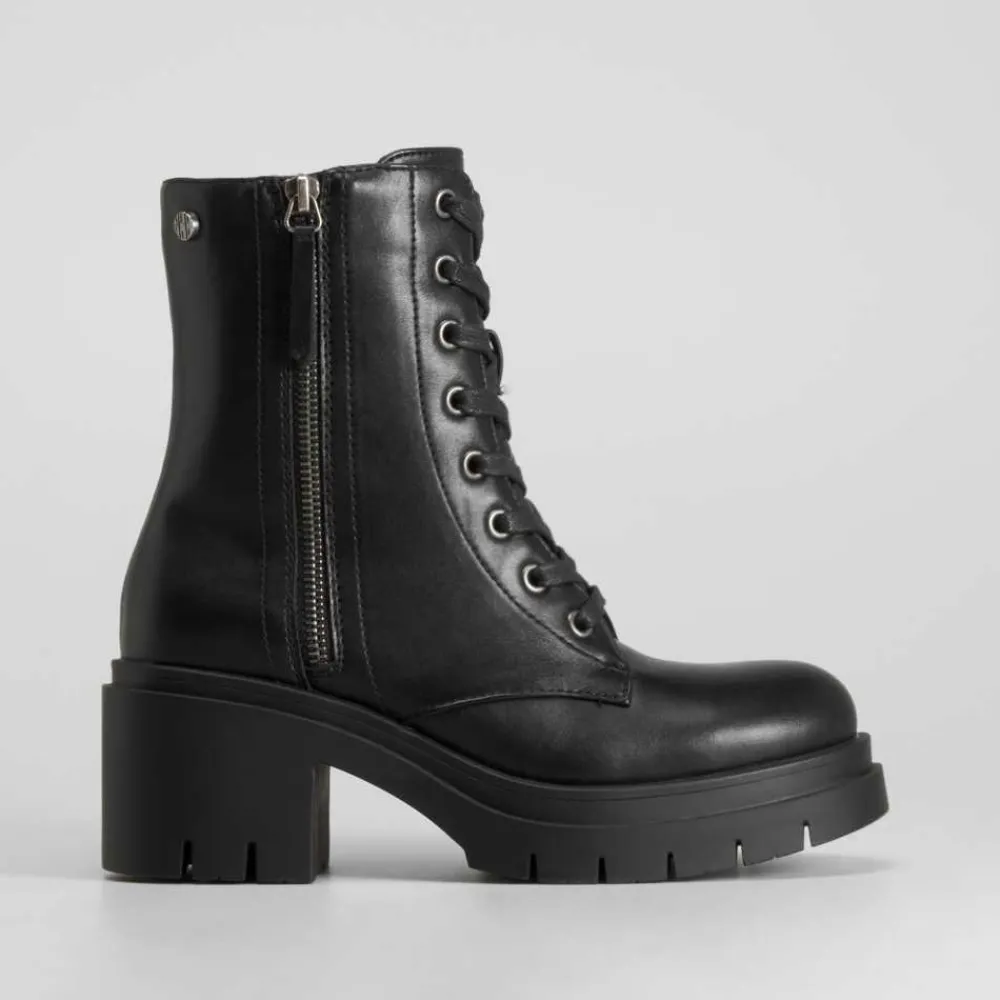 Outlet Botín negro con cordones Mujer Botines Tacón