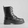 Clearance Botín negro militar Mujer Botines Planos