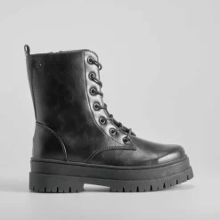 Clearance Botín negro militar Mujer Botines Planos