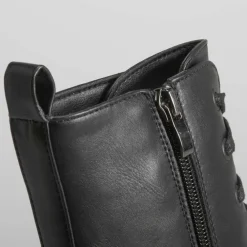 Botín negro militar plano de Mujer Botines Planos