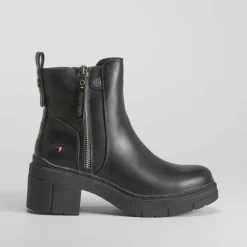 Clearance Botín negro piel sintética Mujer Botines Tacón