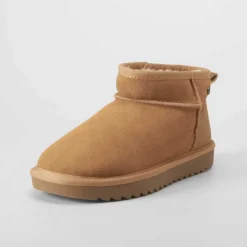 Hot Botín pelo piel beige Mujer Botines Planos