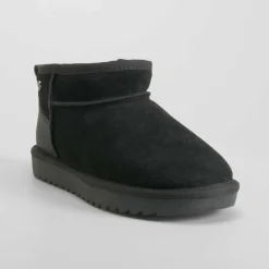 Botín pelo piel negro Mujer Botines Planos