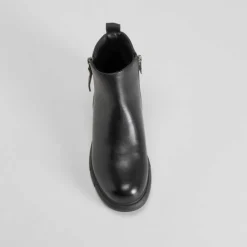 Hot Botín piso dentado negro Botines