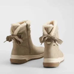 Discount Botín plano con lazo color arena Mujer Botines Planos