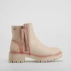 Clearance Botín plano cremallera beige Mujer Botines Planos
