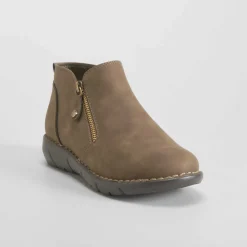 Online Botín plano elásticos marrón Mujer Botines Planos