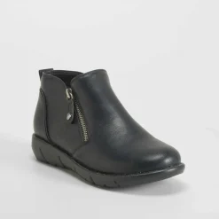 Botín plano elásticos negro Mujer Botines Planos