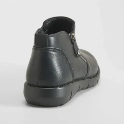 Botín plano elásticos negro Mujer Botines Planos