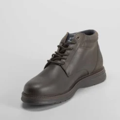 Hot Botín plano piel marrón Hombre Botas Confort|Botas