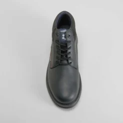 Hot Botín plano piel negro Hombre Botas Confort|Botas