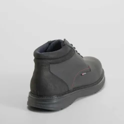 Hot Botín plano piel negro Hombre Botas Confort|Botas