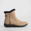 Sale Botín plano piel nobuck beige Mujer Botines Planos