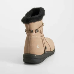 Sale Botín plano piel nobuck beige Mujer Botines Planos