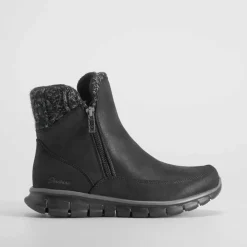 Hot Botín plano sport negro Mujer Botines Planos