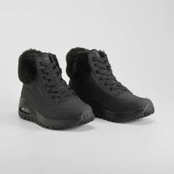 New Botín plano Uno Rugged -Fall Air negro Mujer Botines Planos