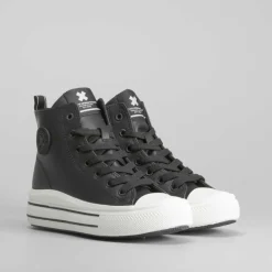 Clearance Botín plataforma negro Zapatillas Altas