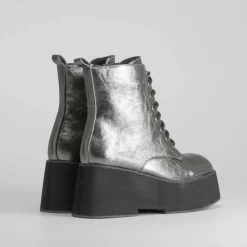 Clearance Botín plataforma plata Mujer Botines Plataforma